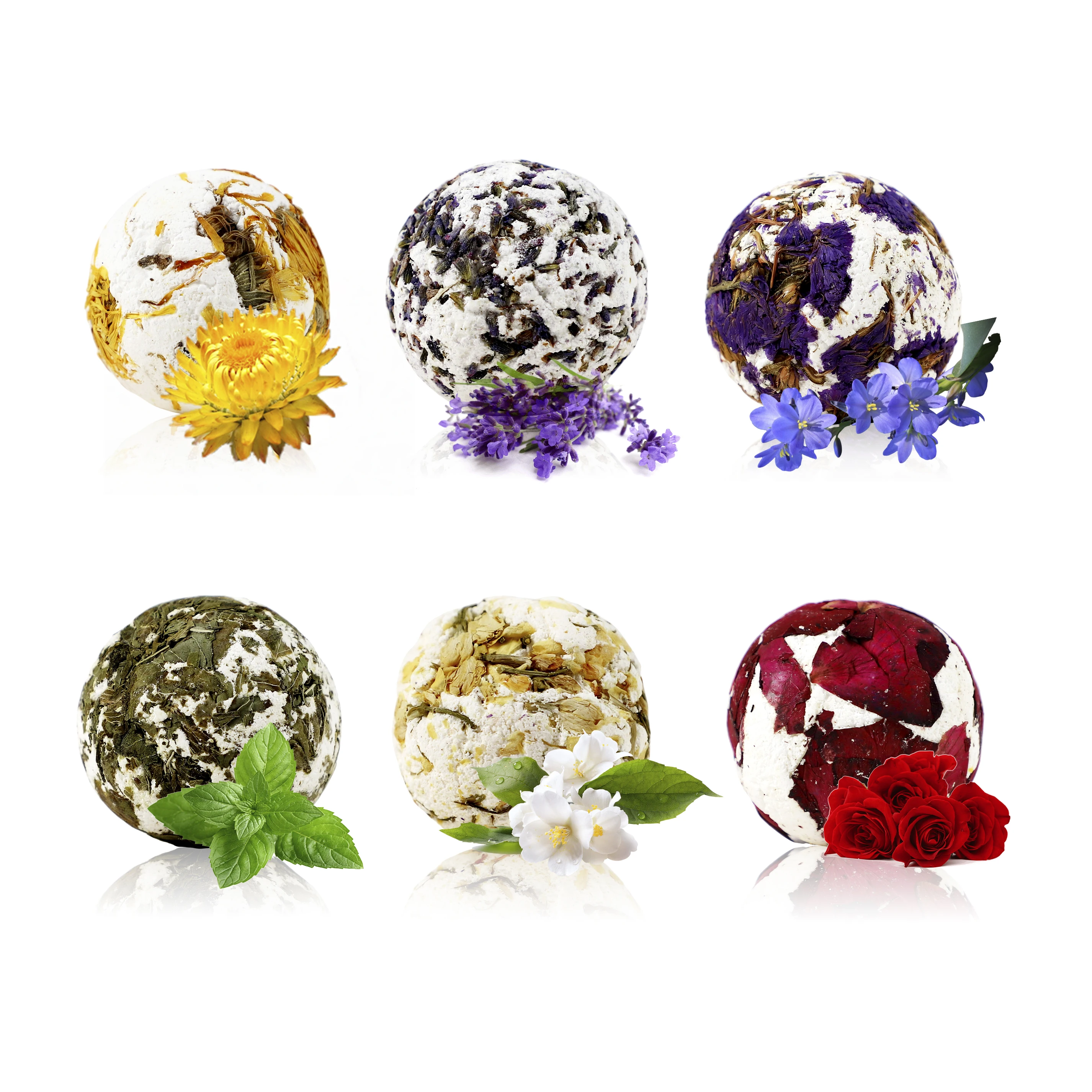 Manufacturer Supplies Hot Selling Wrap Dried Flowers Vegan SPA Bath And Body Bath Bomb Balls Bath Set