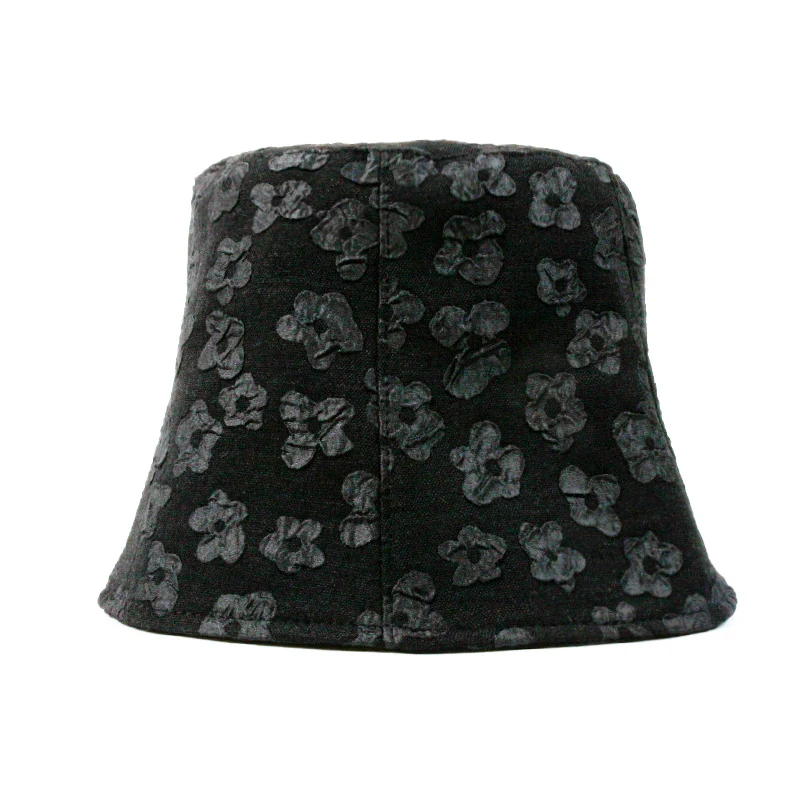 
New fashion stylish quality polyester 3 d printing bucket hats black hat 