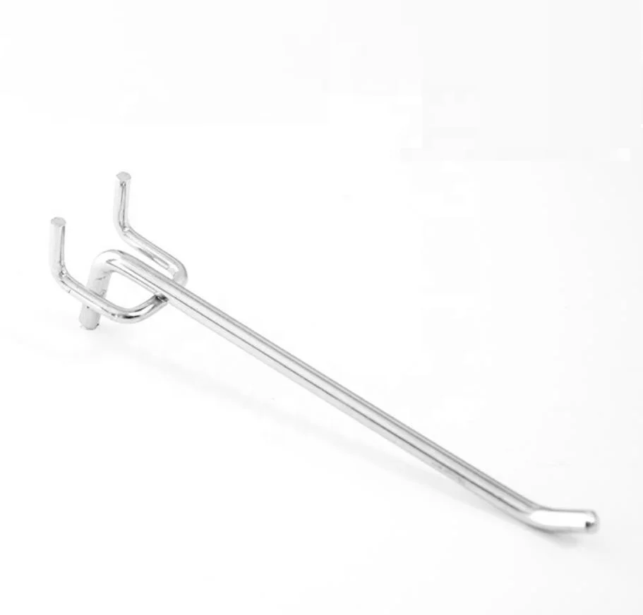 Chrome Finished Supermarket Metal  Display Hanging  Pegboard Hook for punched board