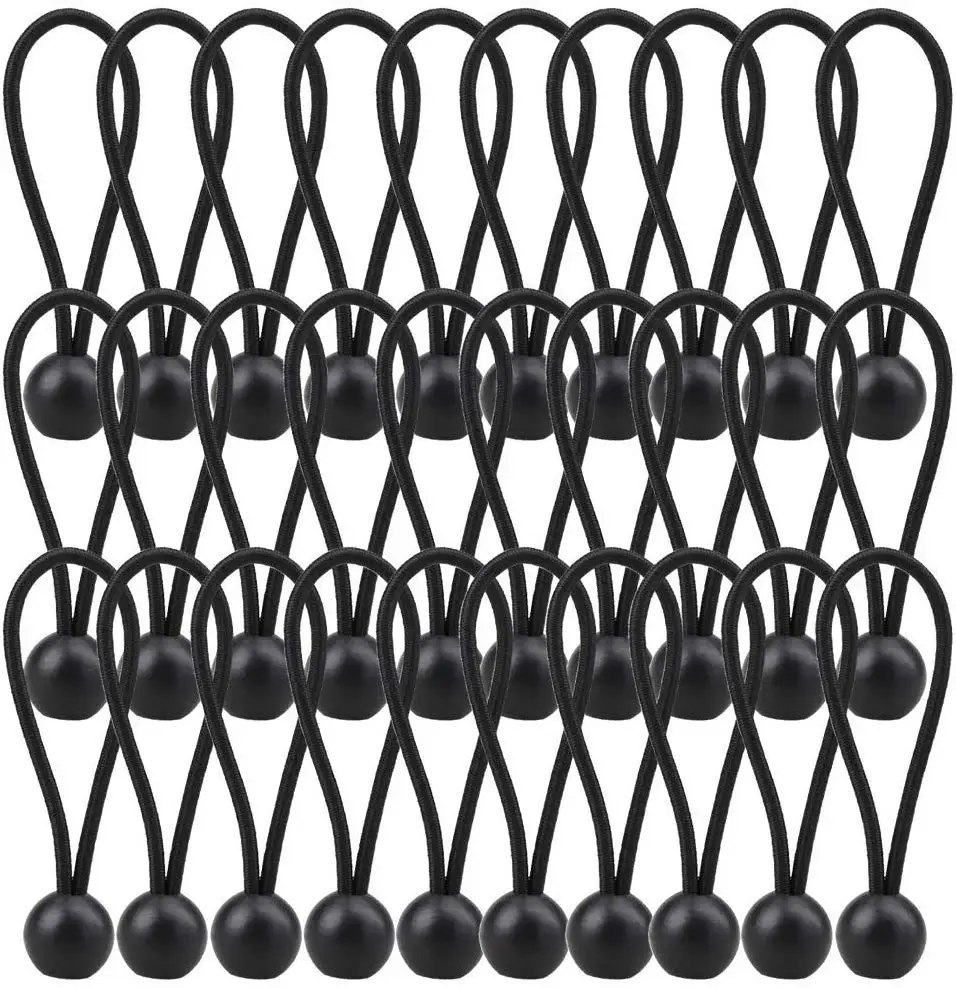 Bungee Balls, Taomoder Black Bungee Cord Heavy Weight Tarp Bungee Cords Tie Down Straps Multifunction Elastic Rope,SJD001