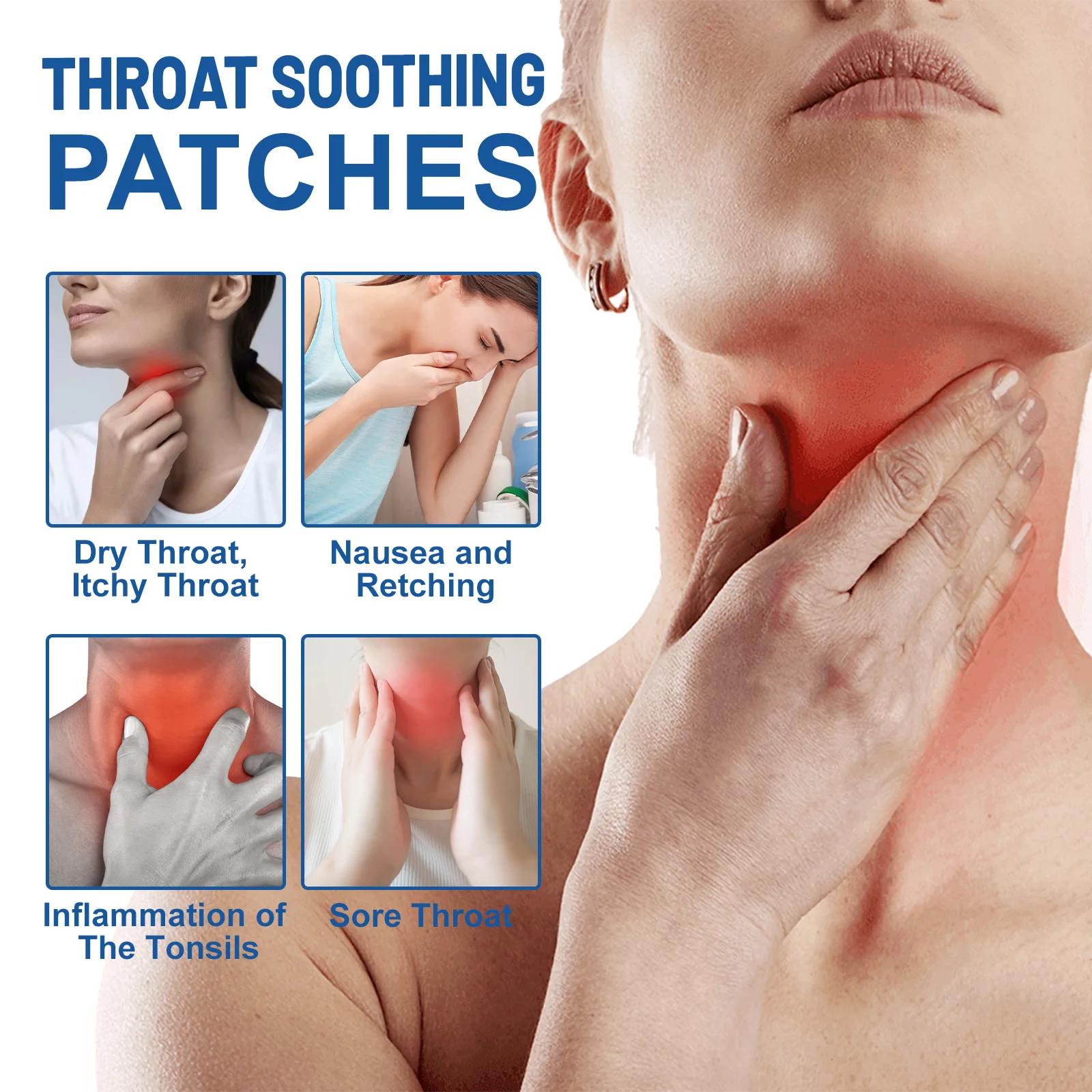 Health Care Body Acupuncture Cough Patches for Cold and Sore Throat