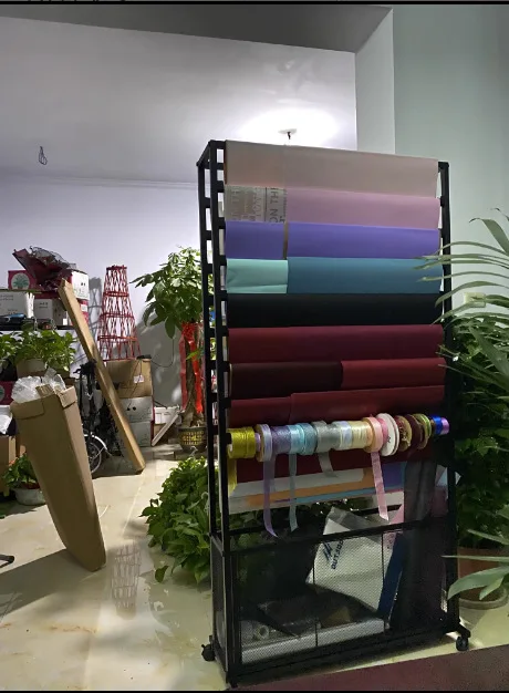 Florist flower stand Step multi-layer flower wake flower display stand Wrought iron with universal wheel  bucket