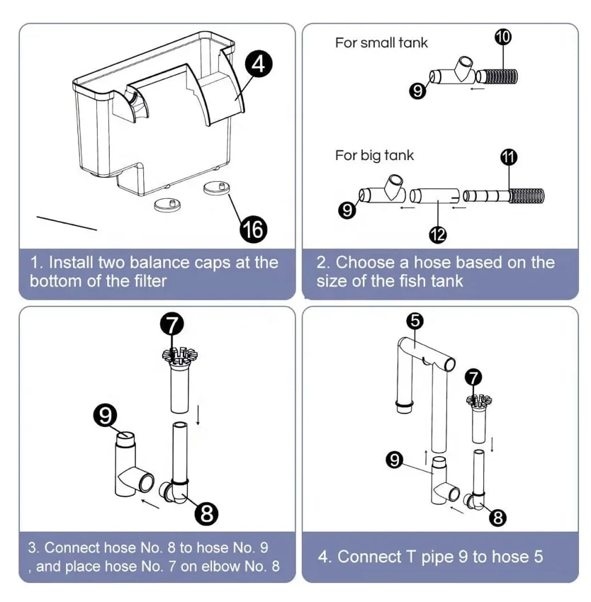 aquarium fish tank hang on filter filtration system water exchange filter