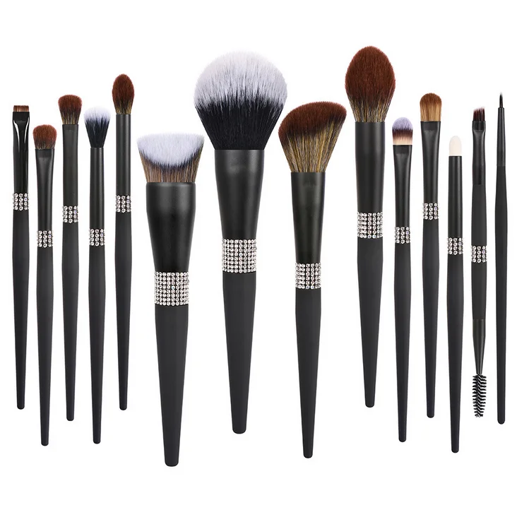 Makeup Brush Set With Shining Diamonds Case cosmeticospor mayor maquillage cosmetiquera Custom Logo Makeup Sets