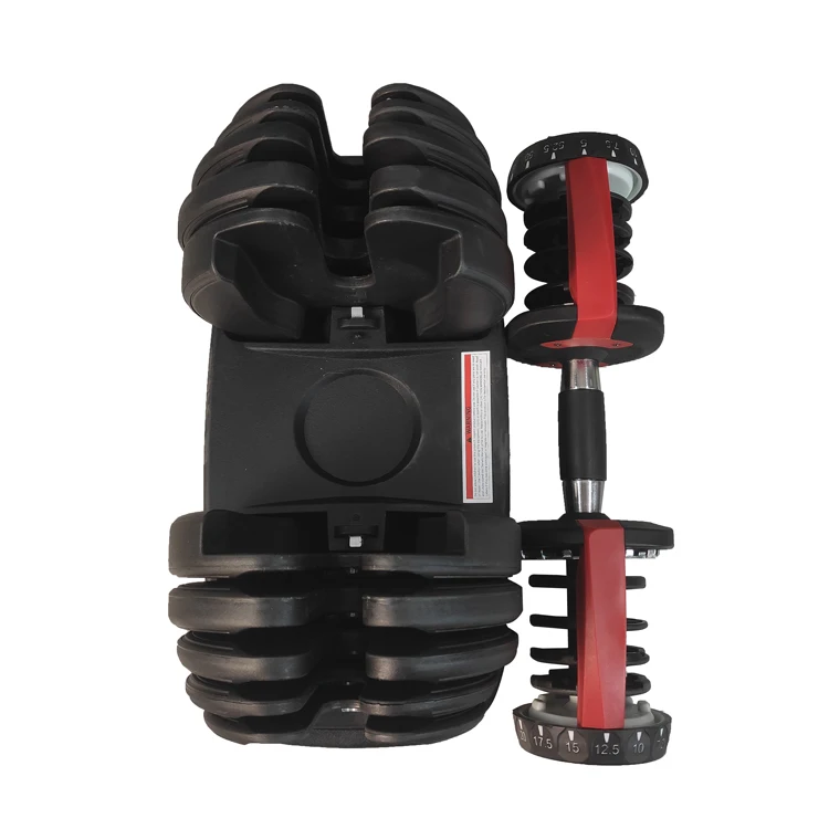 Ship from France in stock Adjustable round dumbbell nylon plastic dumbbells 20kg exercise adult fitness equipment for home gym