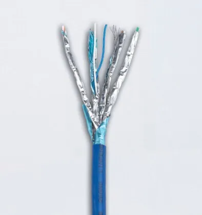 Cat8 Ethernet Cable 1000ft Shielded Plenum (CMP) 40GB 2000MHz S/FTP 22AWG Solid Bare Copper Bulk Cable Blue