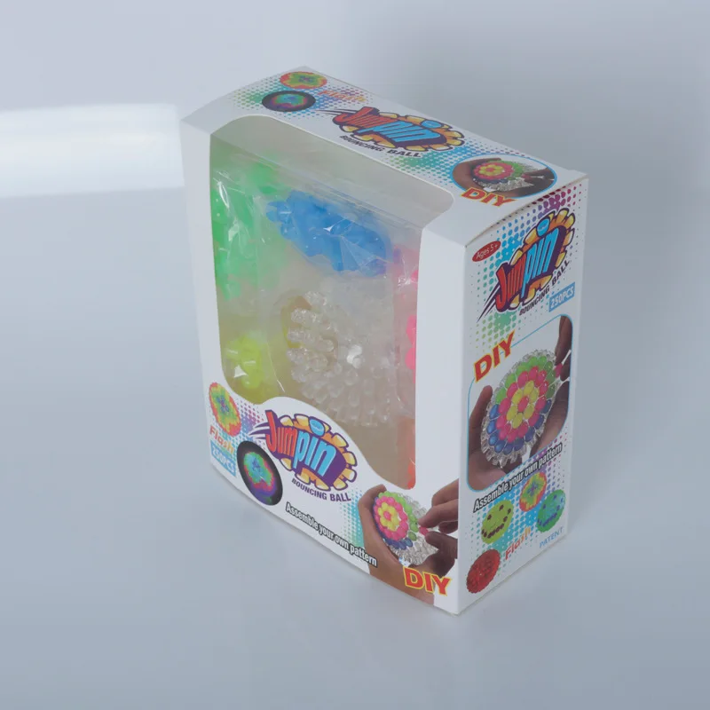New creative TPR DIY flashing bouncy ball novelty assembled toy set for kids gifts
