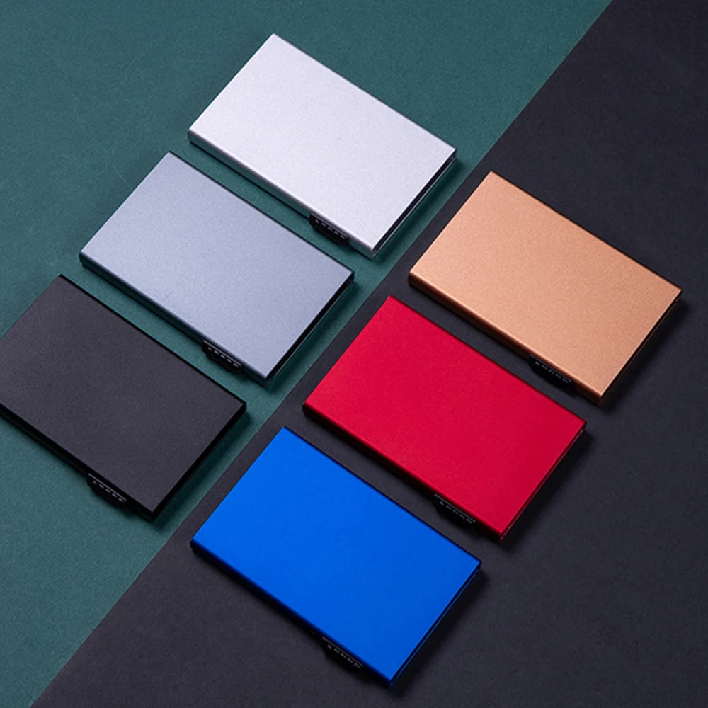 Wholesale RFID Anti-Theft Smart Wallet with Thin ID Card Holder and Durable Solid Metal Credit Card Holder for Men