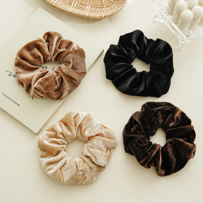 Velvet Hair Scrunchies Ins Handmade Elastic Hair Bands Premium Vintage Scrunchies For Girls