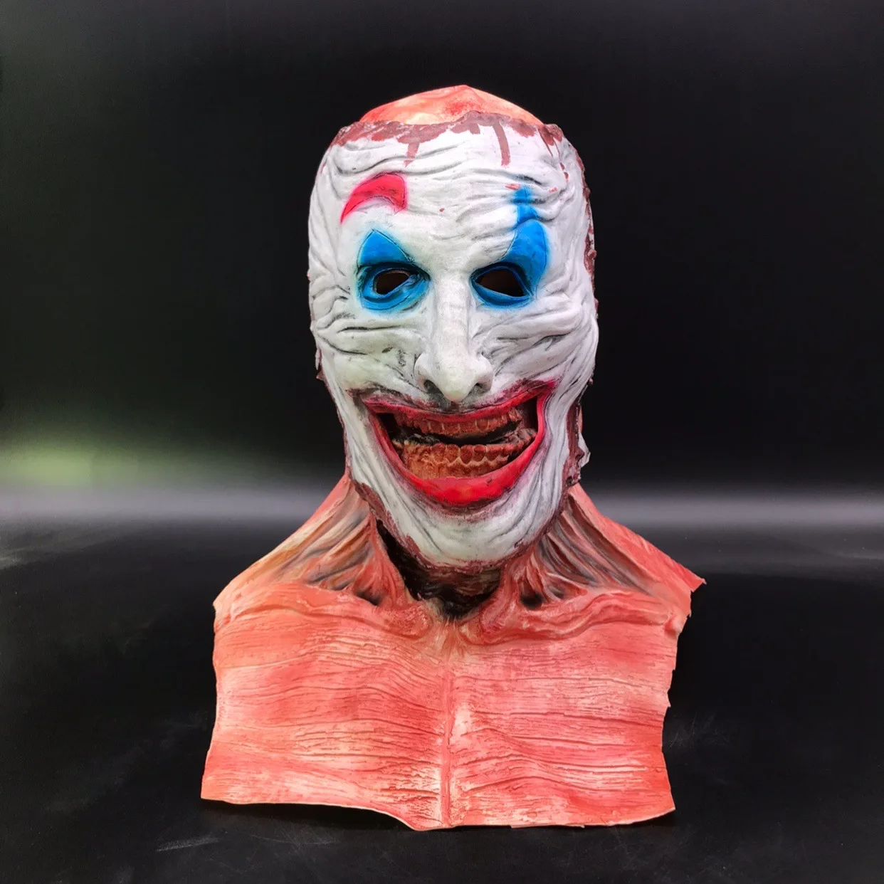 Halloween Ghost Knight Horror Evil Clown Full Face Headgear Can Tear Open Double Layer Gory Latex Mask