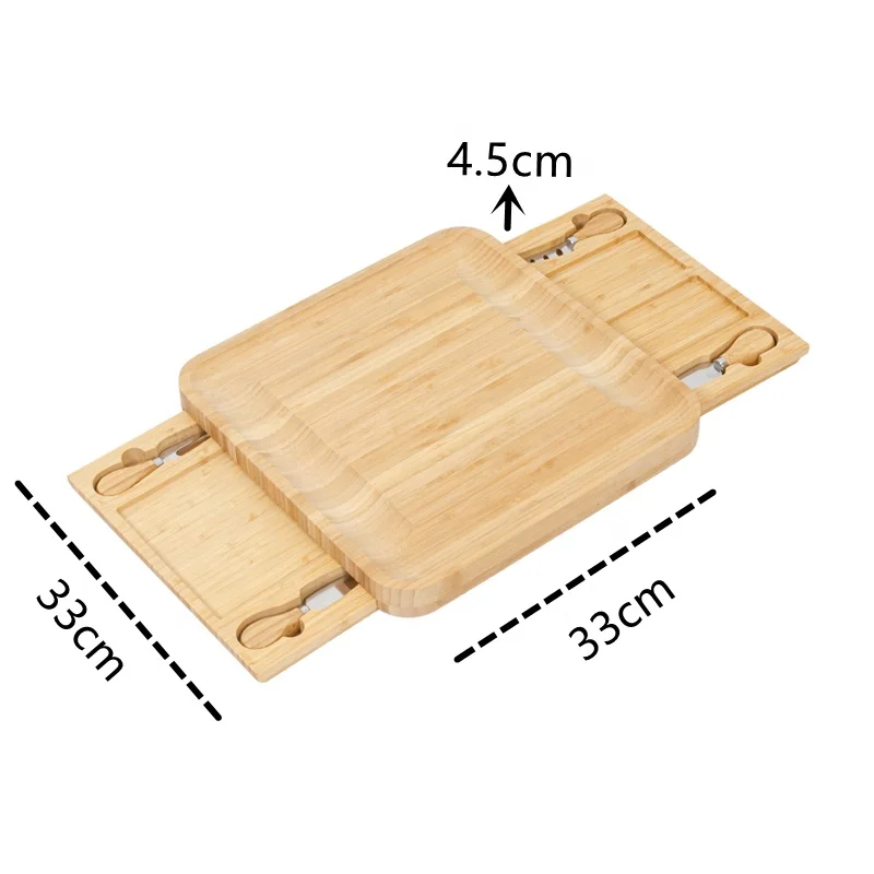 Factory Custom ODM OEM Bamboo Wood Cheese Cutting Board Chopping Board With Knife Set