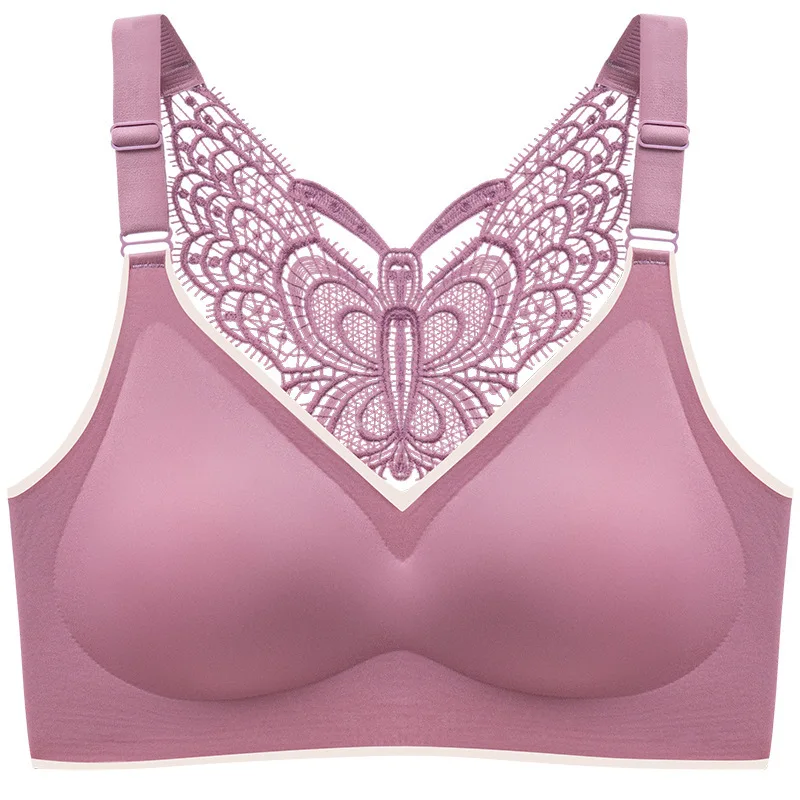 Plus size Wireless latex large size butterfly beauty back sports sleep thin bra big breast sports underwear bra women