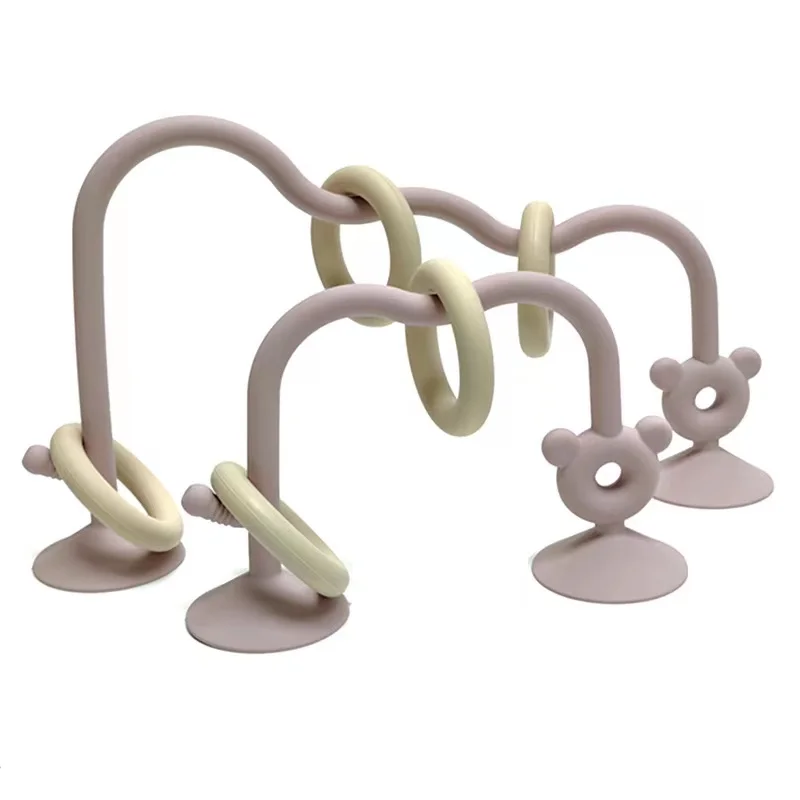 Upgraded version of the baby puzzle silicone children can chew around the beads early education suction cup desktop toys