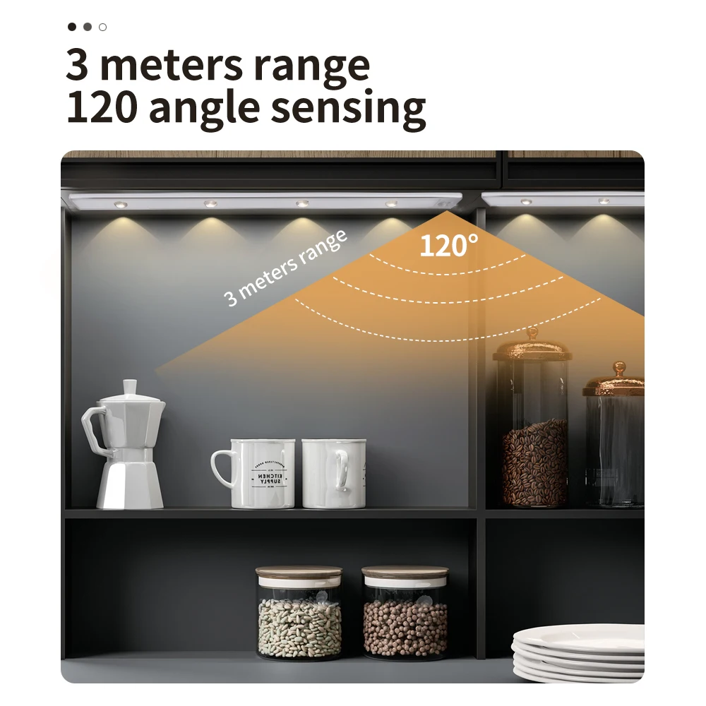 Aluminum Wireless Magnetic Night Light Lamp Stick Led Motion Sensor Wardrobe Drawer Cupboard Under Cabinet Lighting