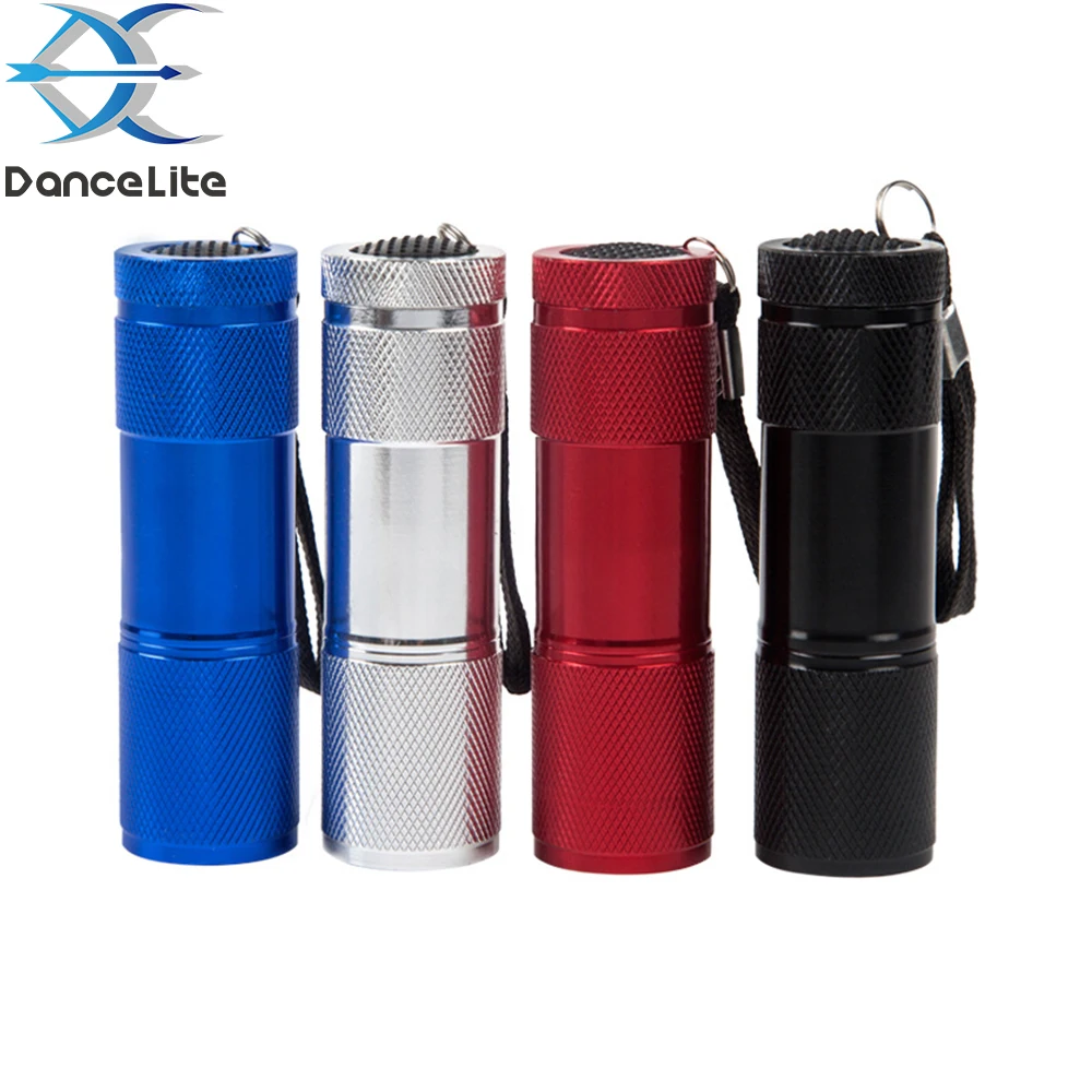 Promotion Gift Logo Printing 9LED Mini Flashlight Emergency Torch 3xAAA Portable Lamp Keychain Light