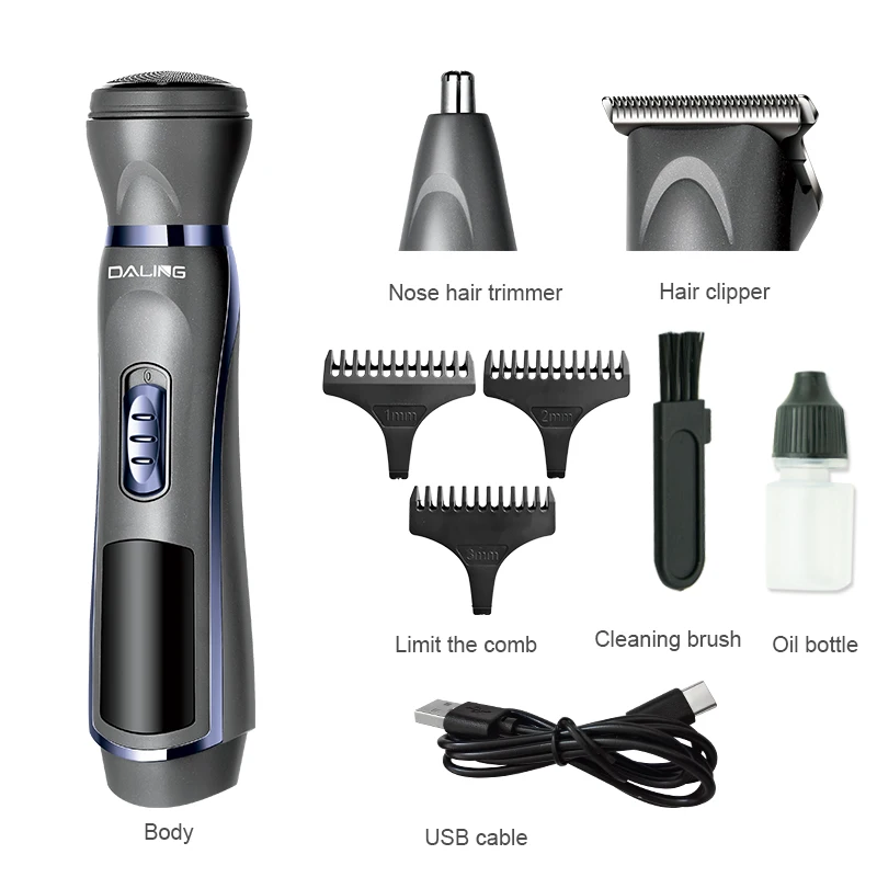 Professional cheap electric 3 in 1 suit nose trimmer hair trimmer shaver beard trimmer stainless steel blade grooming kit
