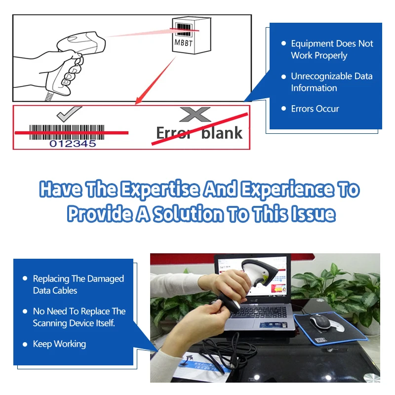 ODM OEM 2M RS232 Serial To Rj45 Rj50 10P10C Pos Barcode Scanner Data Cable Compatible New For Zebra Li3608 Li3678 Ds3608 Ds3678