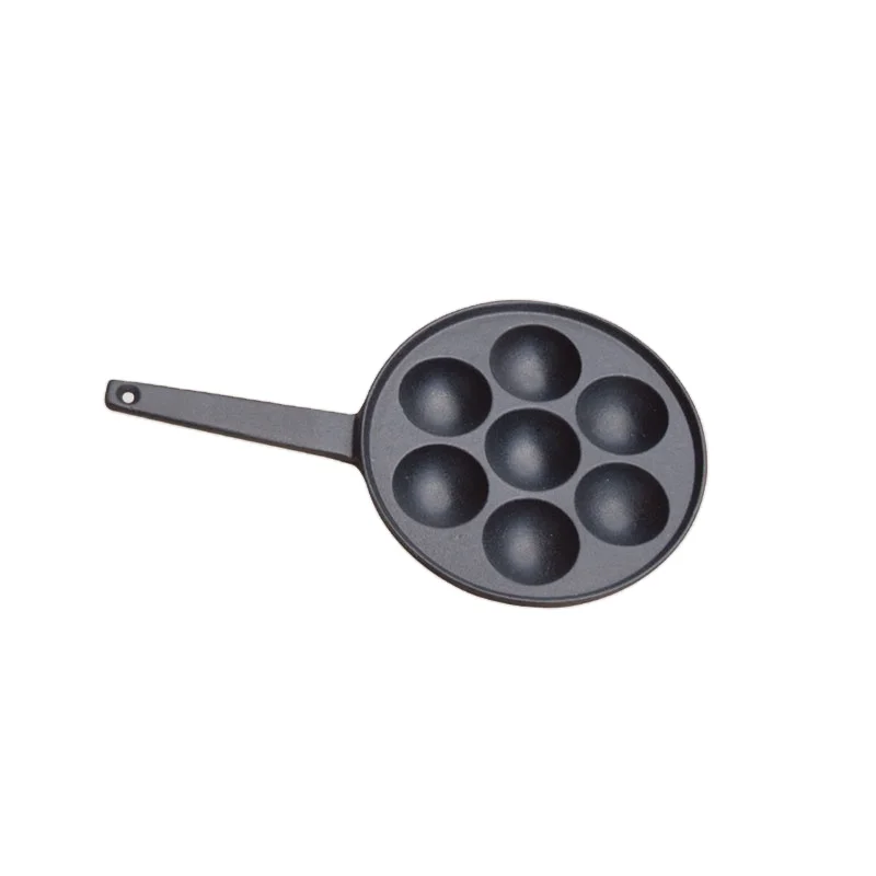 Chuihua Factory High Quality Breakfast Mini Pancake Cast Iron Pan Egg Burger Pot 7 Holes Fried Egg waffle Pot Egg frying pan