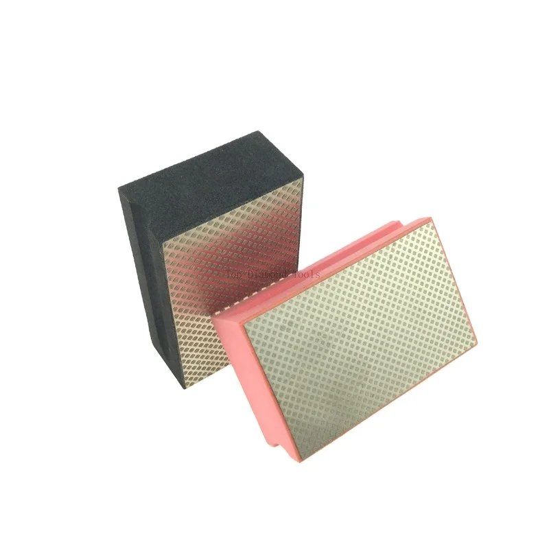 Foam Backed Edge Polishing Electroplated Diamond Hand Pads for Stone Glass Ceramic Granite Marble Stone Quartz Gemstone Tile