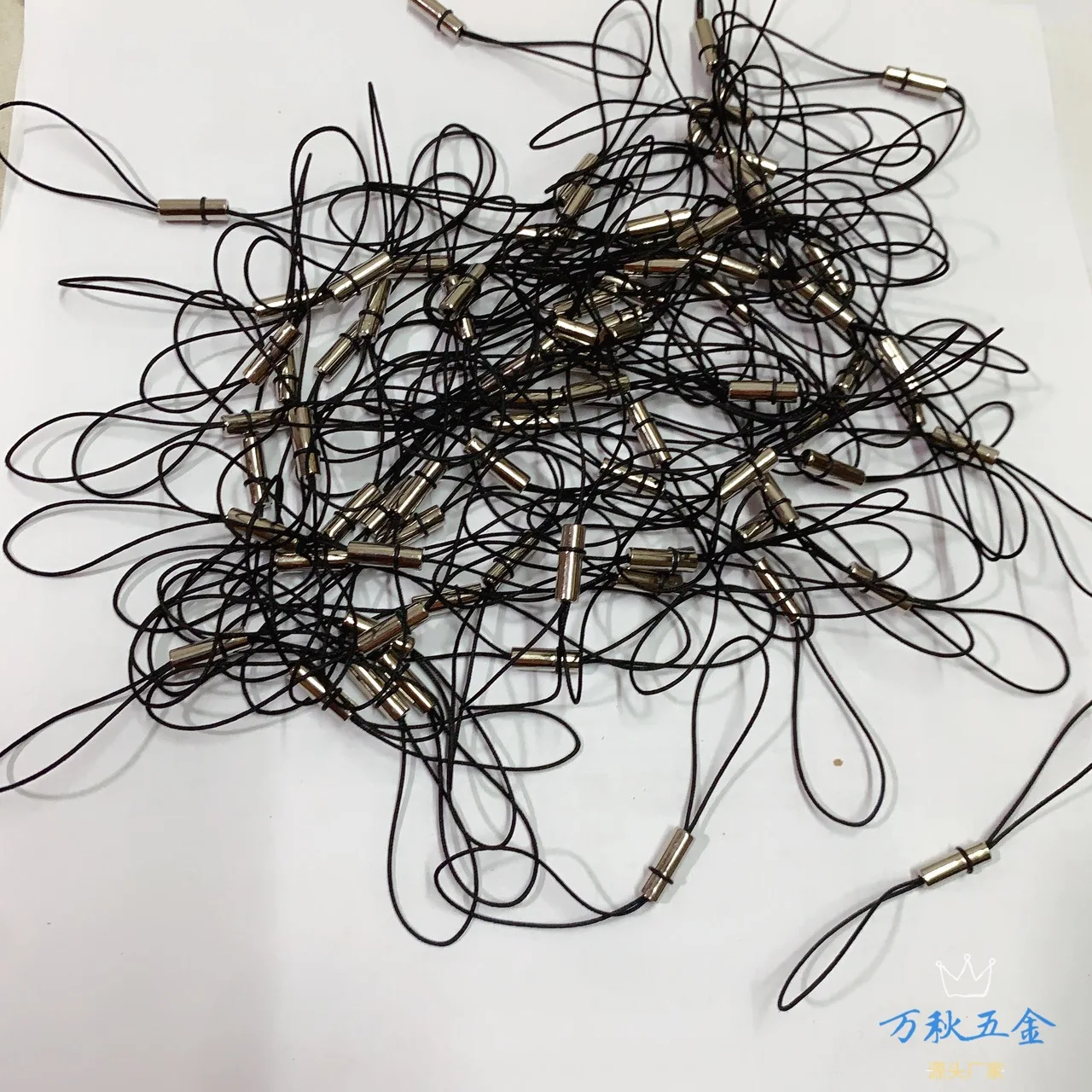 Detachable double rubber leather lanyard double side mobile phone short lanyard anti-loss small short U disk lanyard