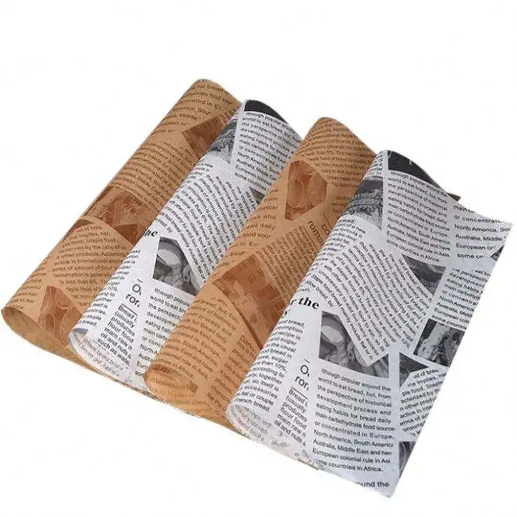 Hamburger Sandwich Pizza Greaseproof paper wax biodegradable custom printed greaseproof food wrapping paper roll food grade