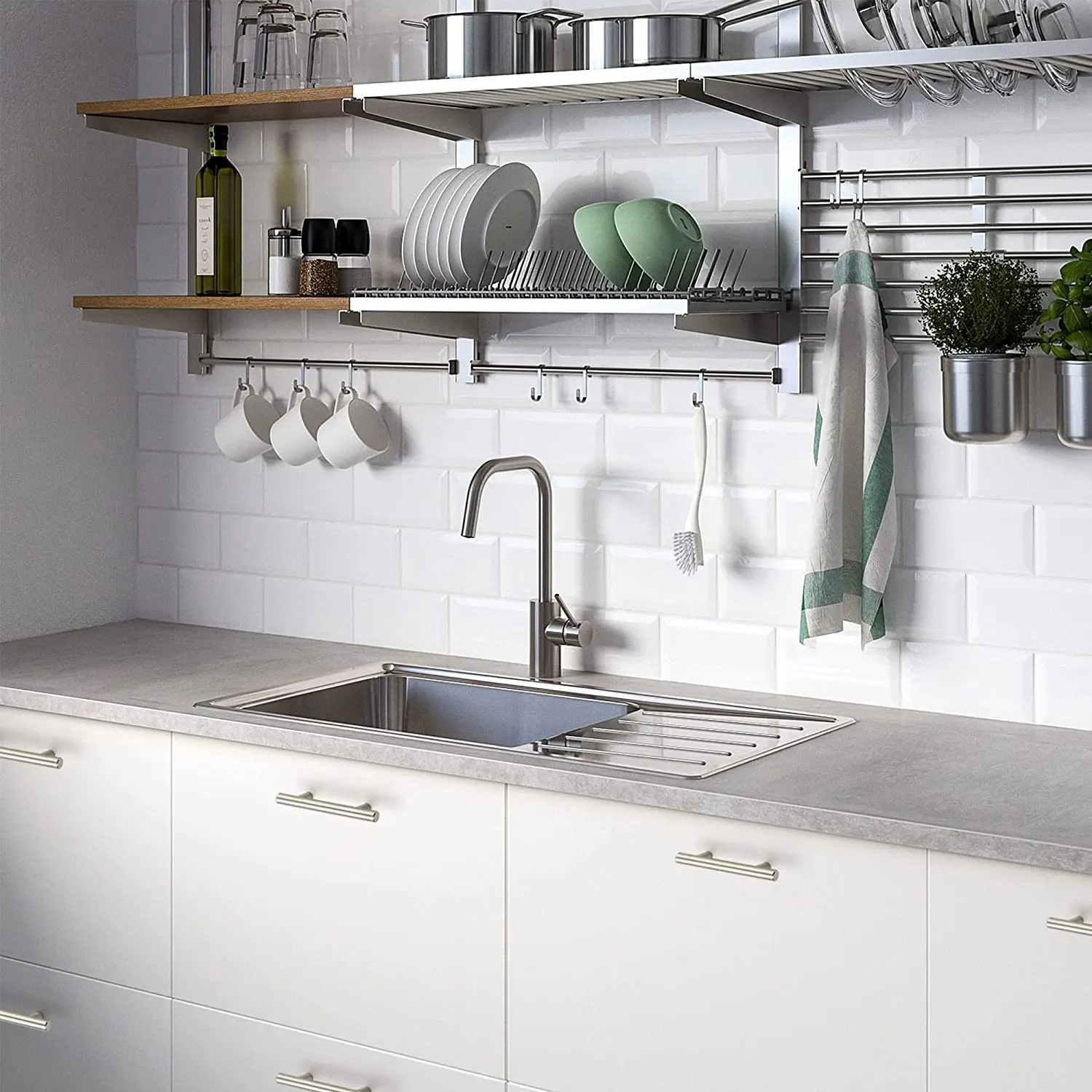 RHETECH Simple Kitchen Cabinet Hardware T-shaped Drawer Pulls Furniture Round Tube Hollow 201 Stainless Steel Cabinet Handles