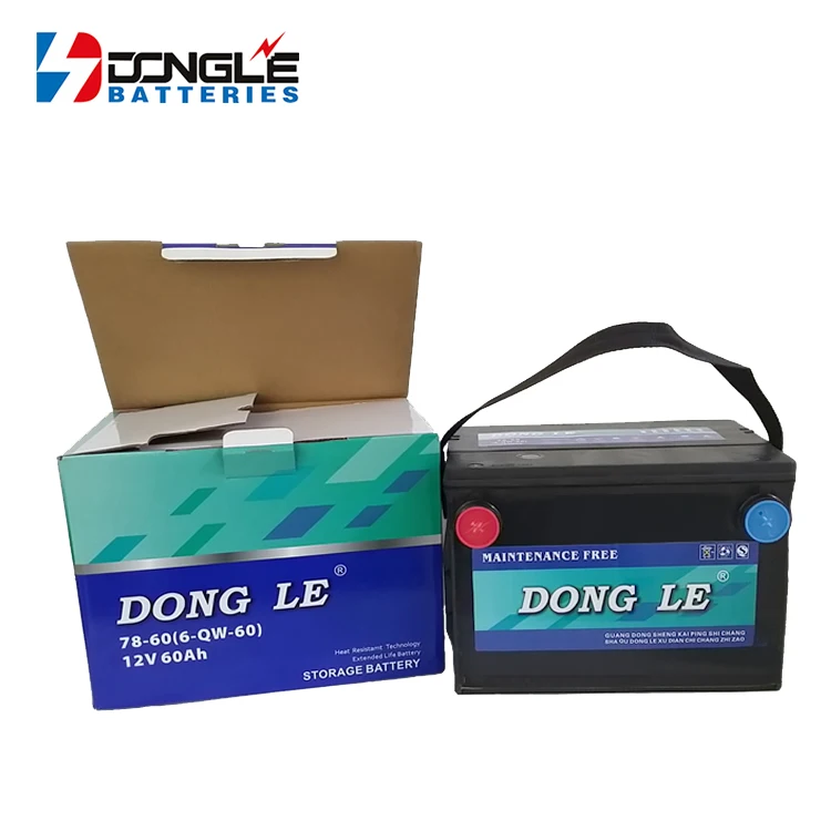 Dongle Long Life High CCA Security Charging Lead Acid MF78-600 12V 60Ah Car Battery