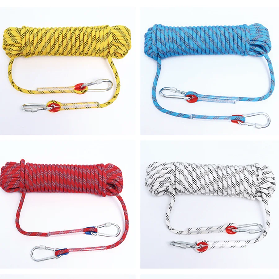 climbing rope dog leash 10 11 12 14mm colorful outdoor dynamic nylon rock climbing rope for mountaineering