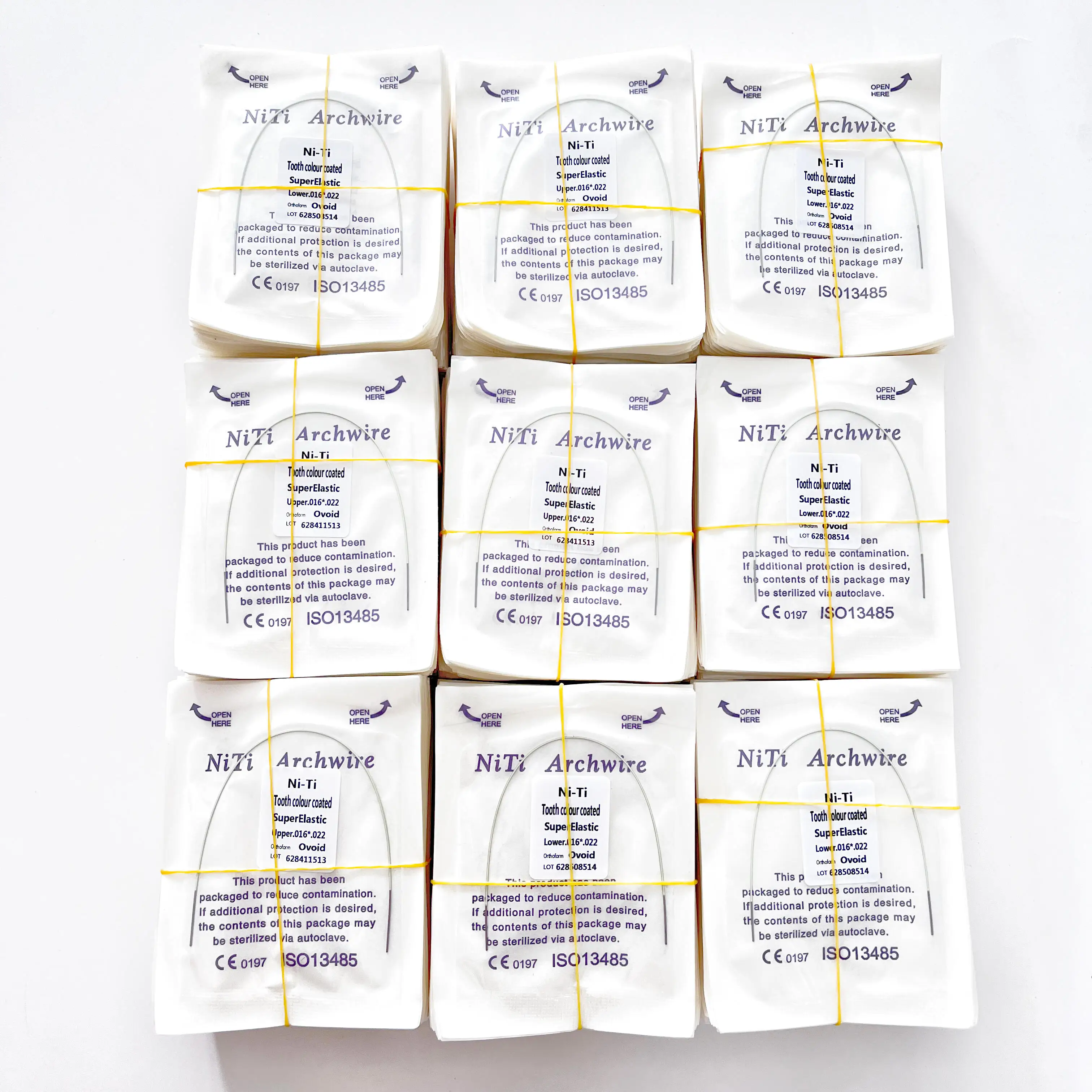 Dental Orthodontic Nitinol Color White Coated Arch Wire