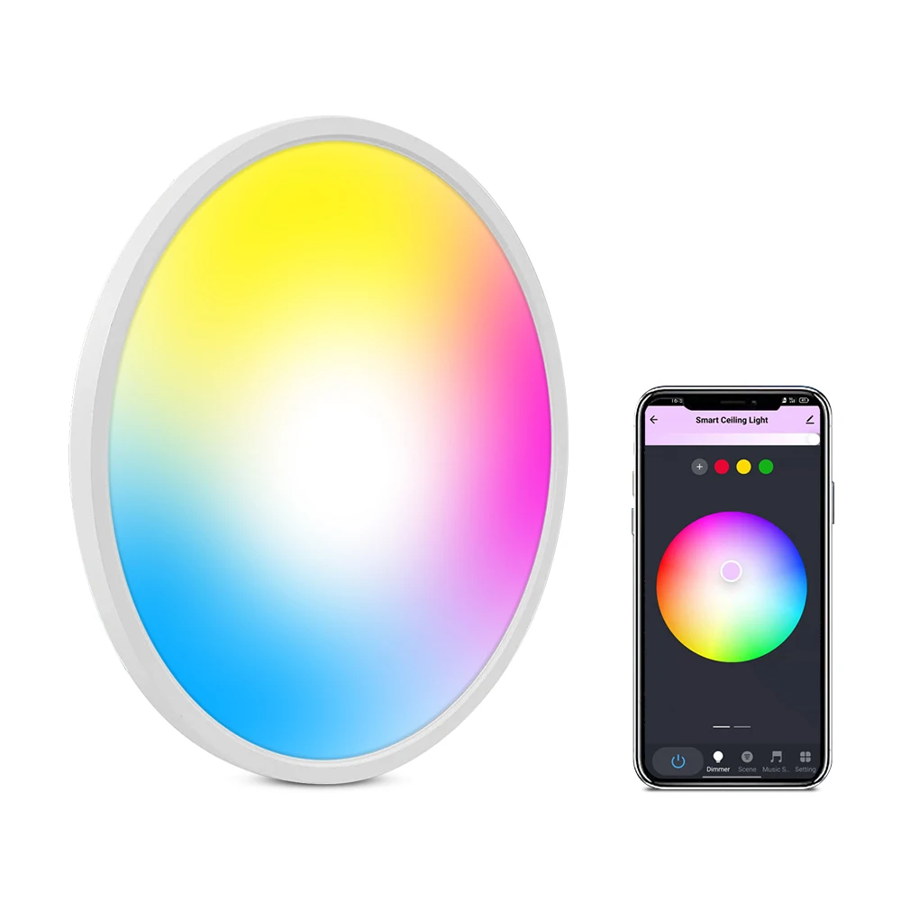 Modern Recessed Decorative Flush Mount Rgb Ceiling Lights Mood Lighting Smart Home Room Wifi Led Ceiling Lights Lamp