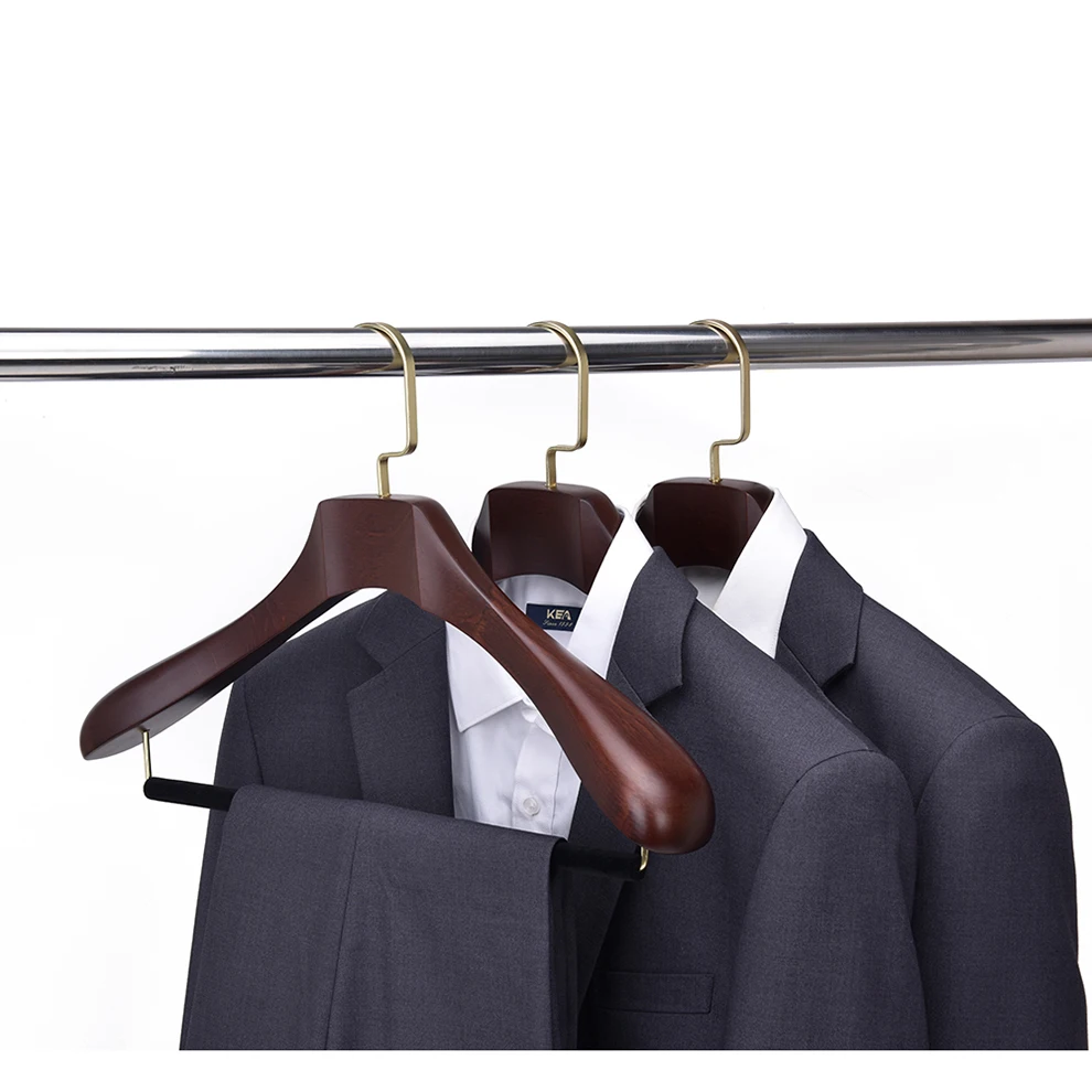Inspring luxury cloth suit wood hanger custom wooden coat clothes hangers