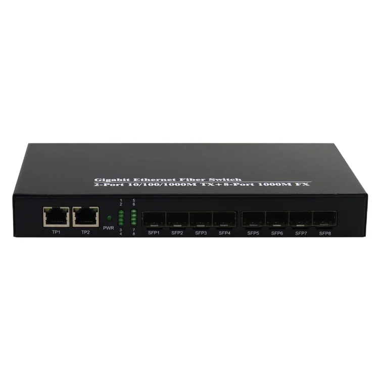 Gigabit 8 Port sfp fiber switch with FX Rj45 Port Network cctv fiber optic Optical fiber equipment
