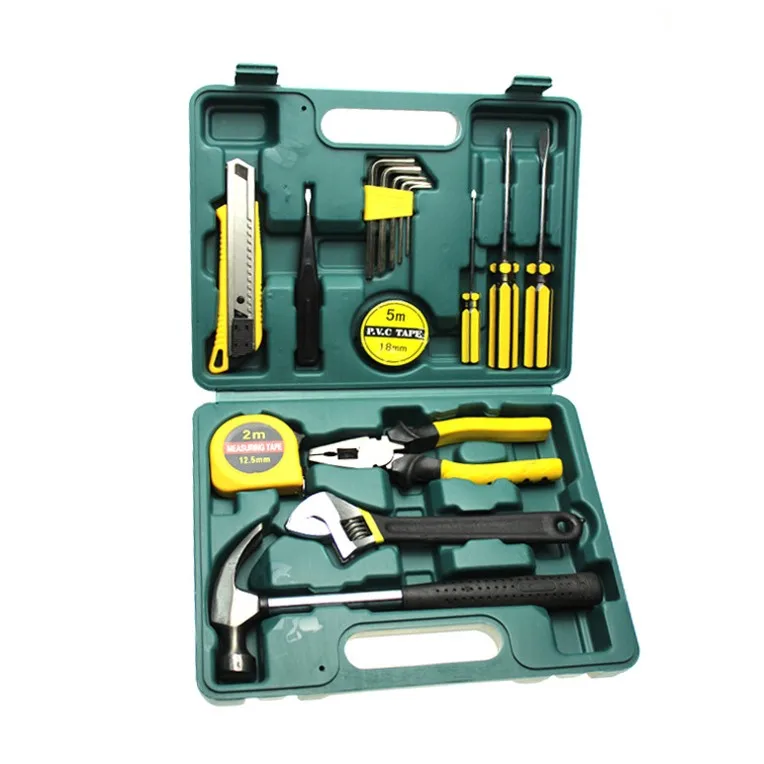 16PCS Precision Home Maintenance Hand Tools Box Electricians Auto Repair Tool Kit Set