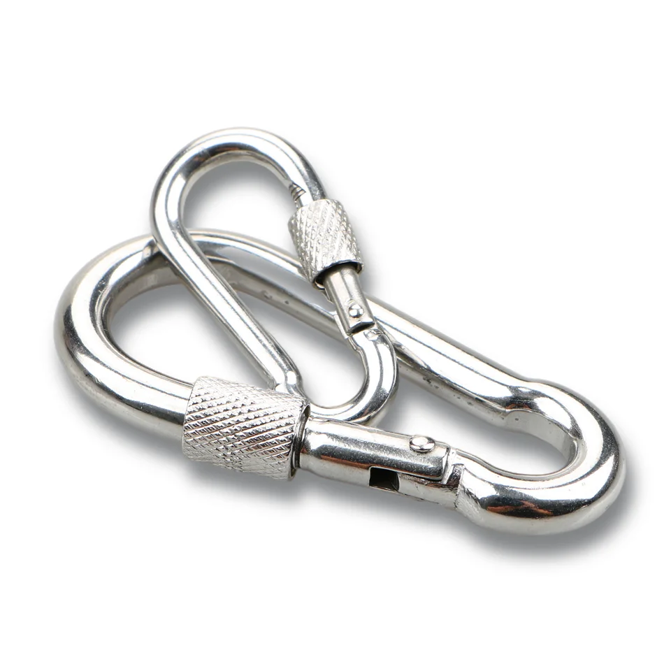 DIN5299 Stainless Steel Carabiner Carbine Snap Hook Spring Buckle Key Ring carabine Heavy Duty For Camping hiking