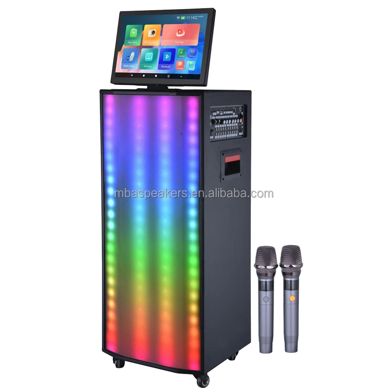 new wifi hifi 15 inch professional karaoke music audio wireless portable LCD video Android system speaker with touch screen