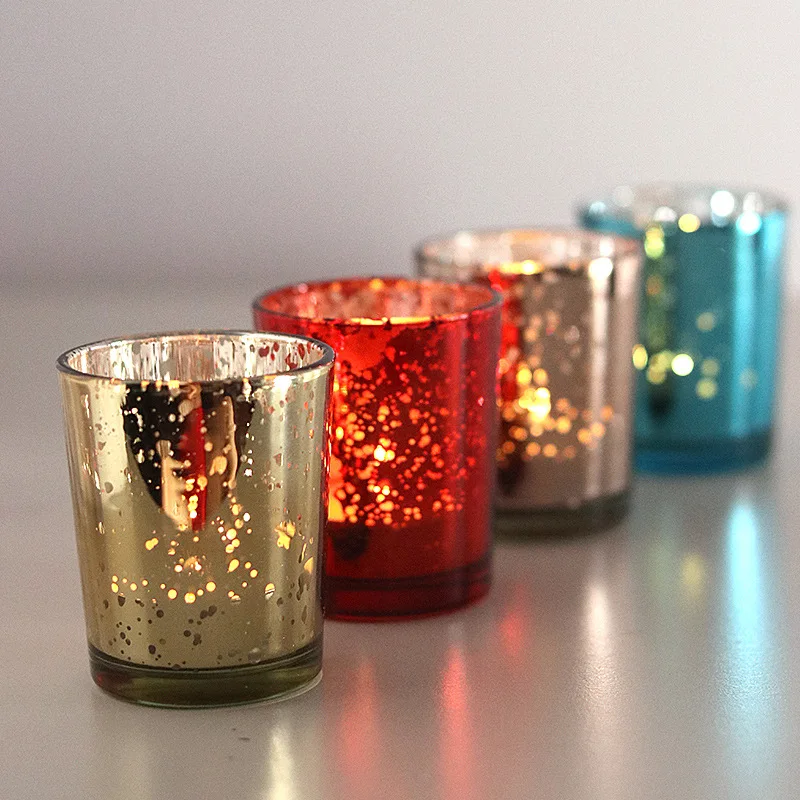 Topwill Wedding Table Decorations Ideal Candle Jars Speckled Mercury Gold Glass Candle Holder Gold Votive Candle Holders