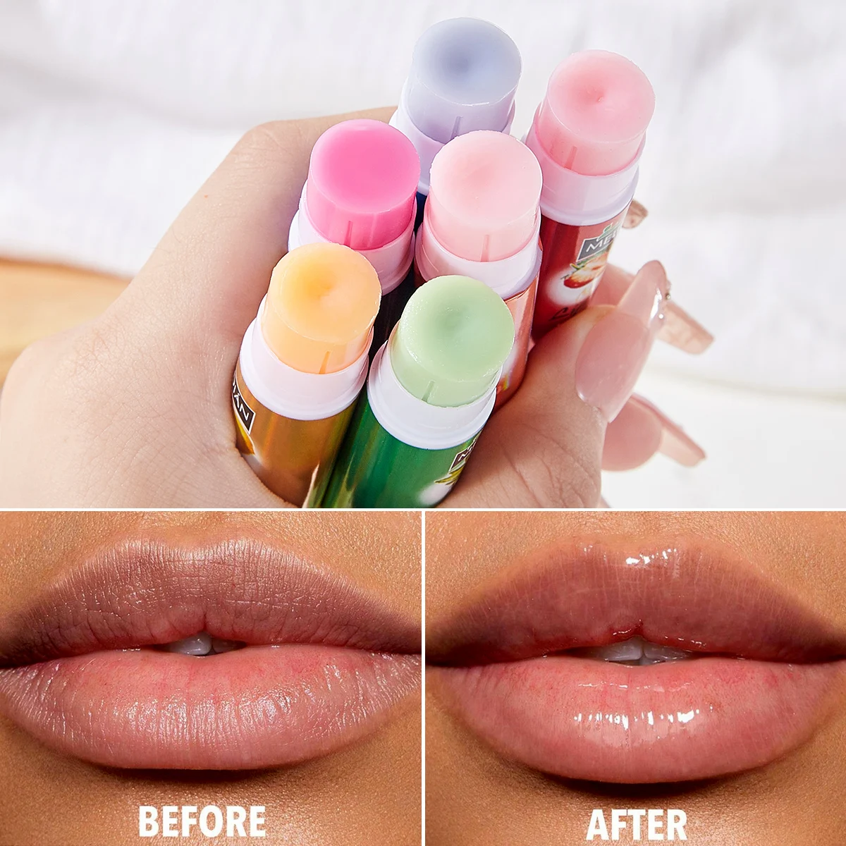 Private label custom makeup foundation candy lipstick chapstick  Moisturizing lip gloss tinted lip balm set for lips care