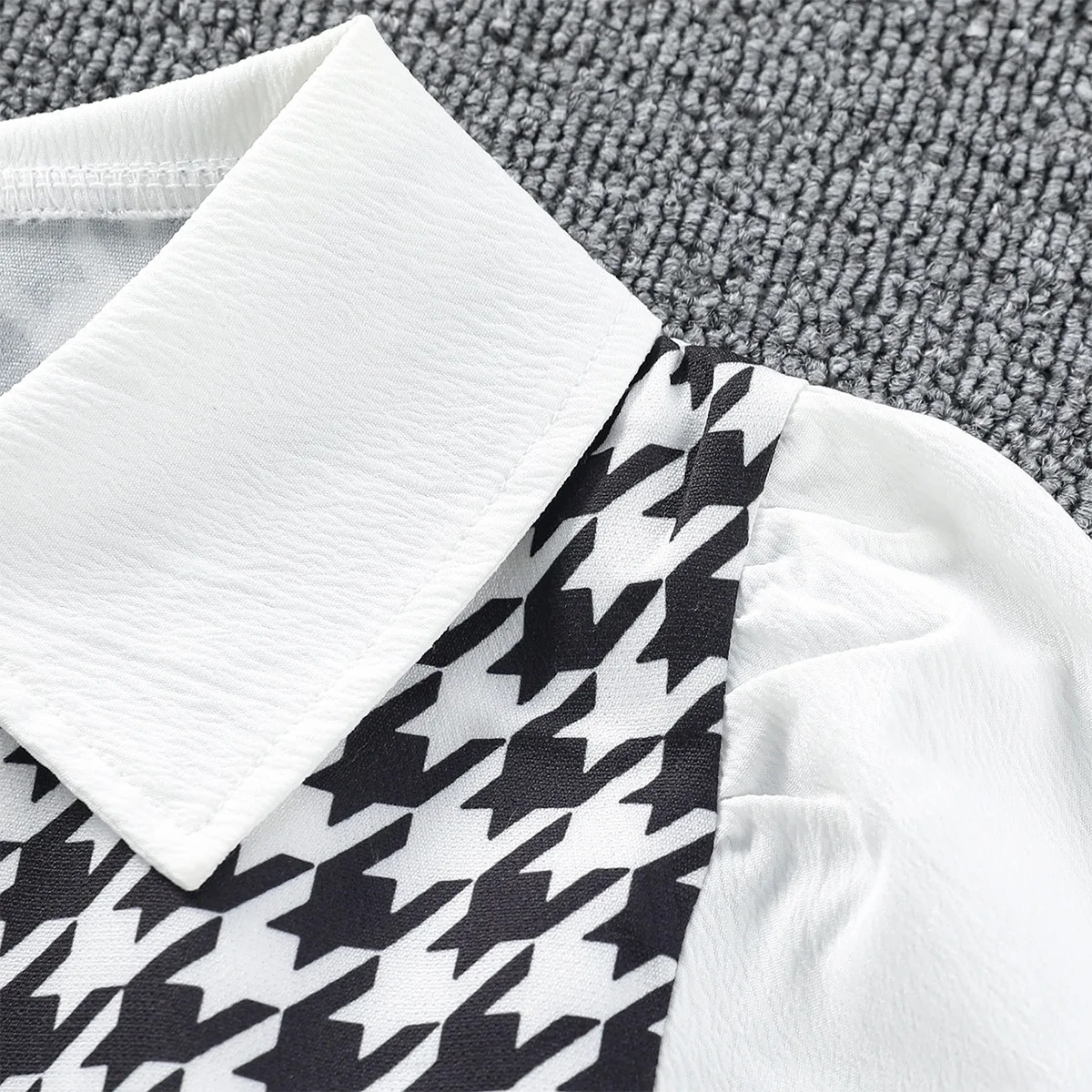 8-12 age Children Pullover 2024 Spring Houndstooth Girl T-shirt Children Clothing for kids girls shirt casual long sleeve blouse