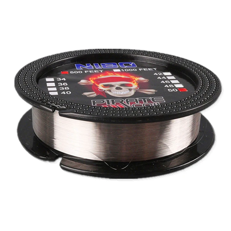 Ecig resistance wire nichrome awg 34 36 38 40 42 44 46 48 50 gauge vaping wire ni80 vape round wire rod coil 500ft