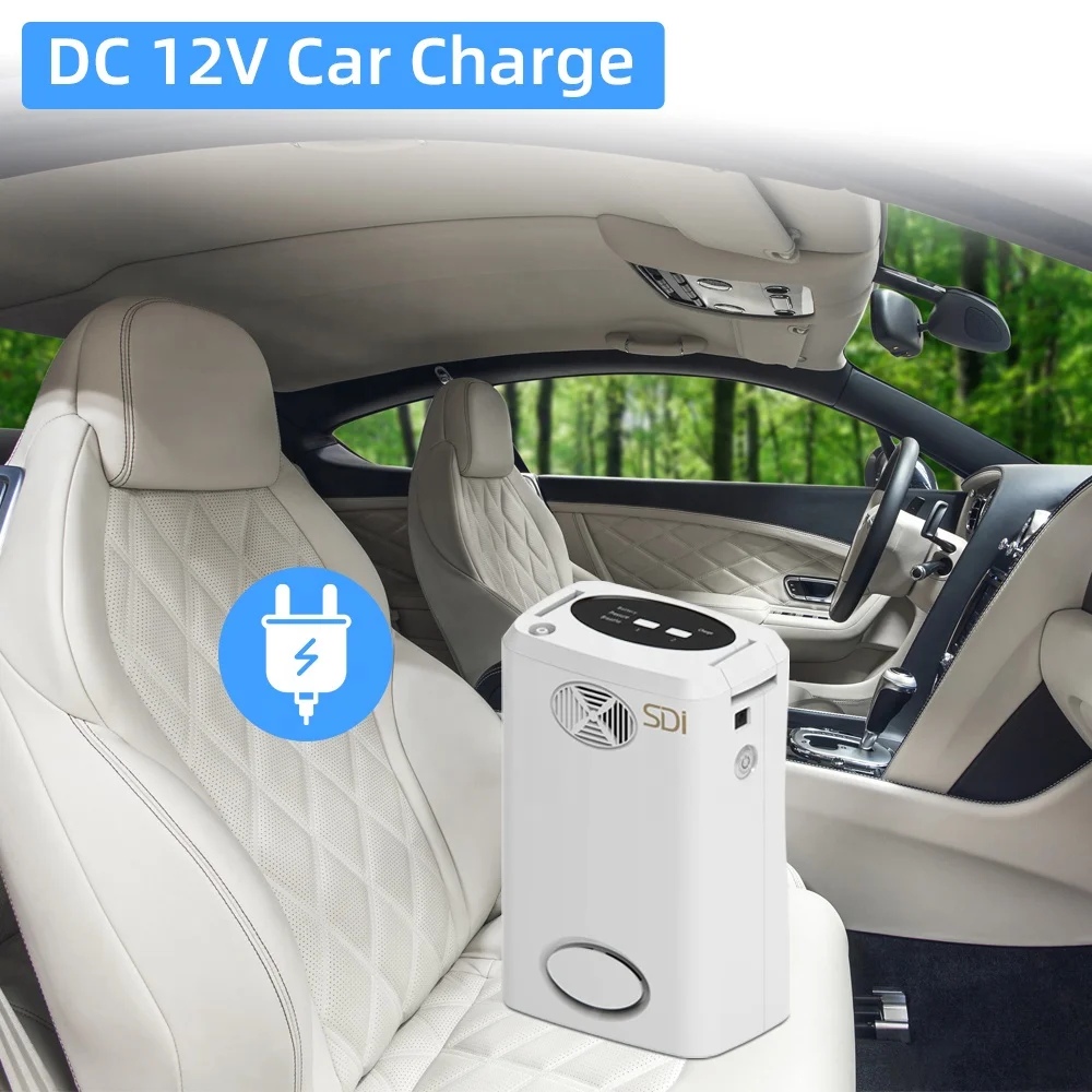 Portable Oxygen Concentrator Battery Oxygen Generator Household Oxygen Bar Air Purifier with Bag Li Battery Car Charger