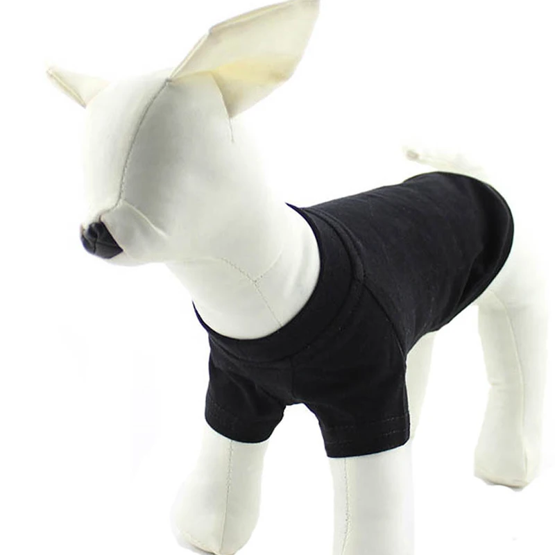 Wholesale OEM Custom Summer Cheap Cotton Plain Color Pet Clothes Dog T Shirt Blank Pets T-Shirts For Large Dogs