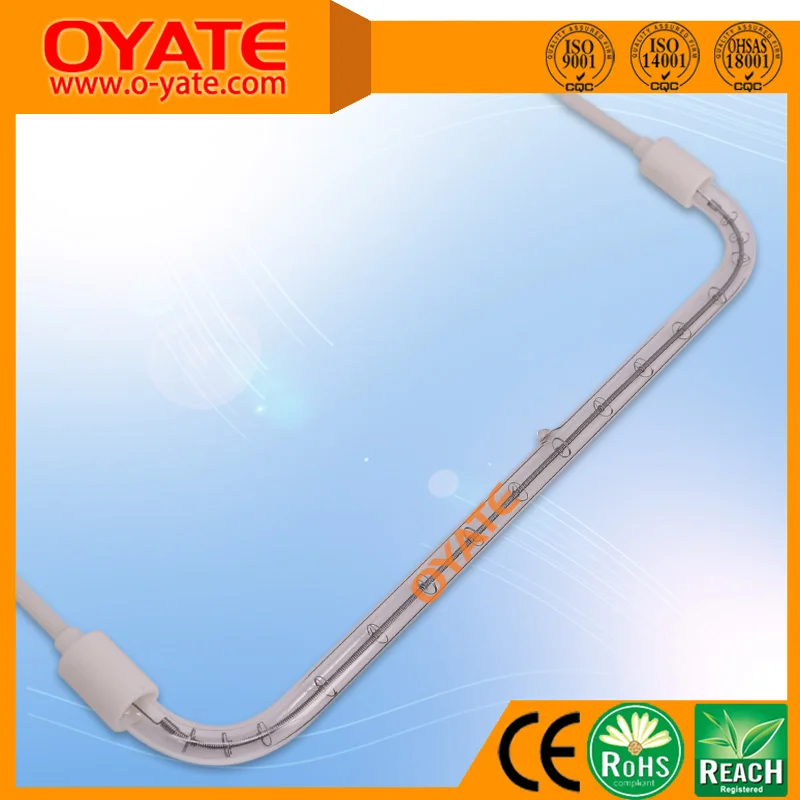 White Reflector 750w 1500w U Shape Quartz Infrared Heating Elements Halogen Infrared Heat Lamps