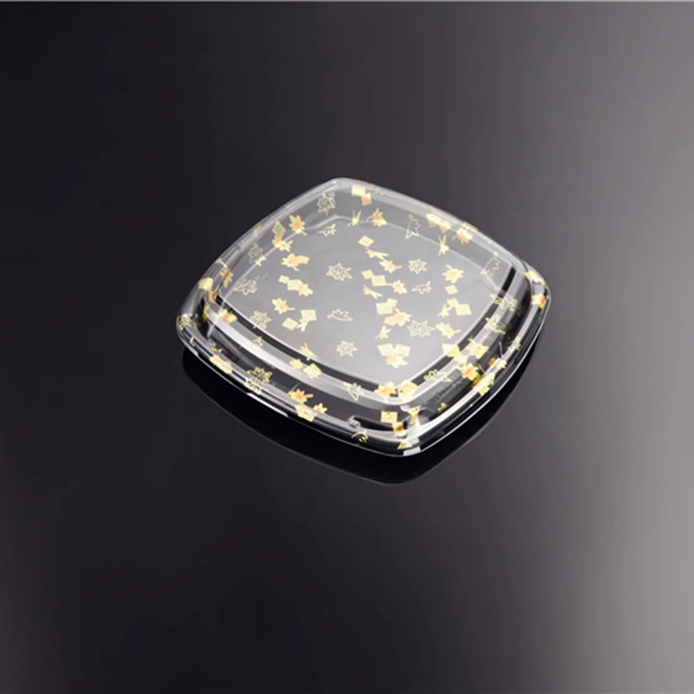 Hot Selling Disposable Plastic Food Container Black Sushi Packaging Trays Take Away Box With Lids