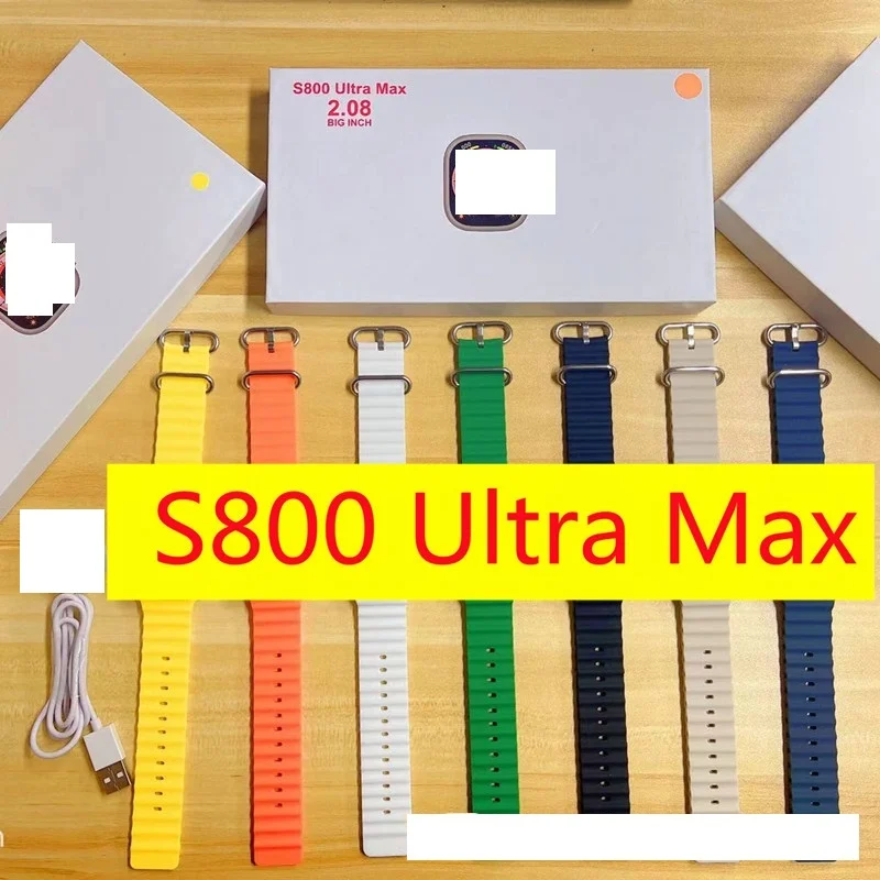 S800 Ultra Max Series 8 Smartwatch BT Call Big 2.08 Inch Screen Wireless charging Sports Smart Watch