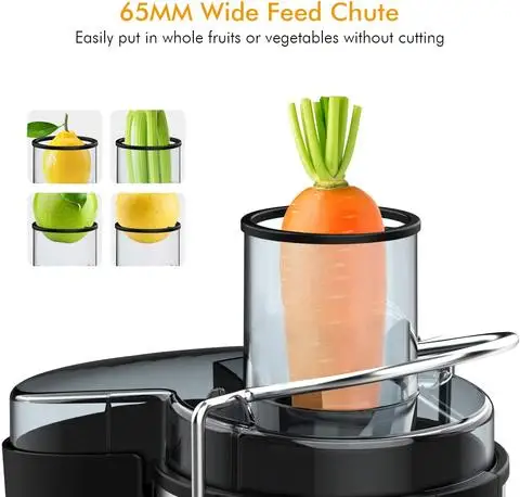 Home Appliances  Stainless Steel Fruit Slow Centrifugal Juicer For Household Fruit Juice Extractor