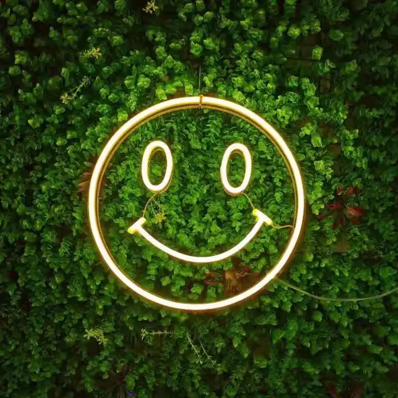 Fast delivery Custom led light neon sign NO MOQ dropshipping for room birthday party home wedding decor Smiley Led Neon Light