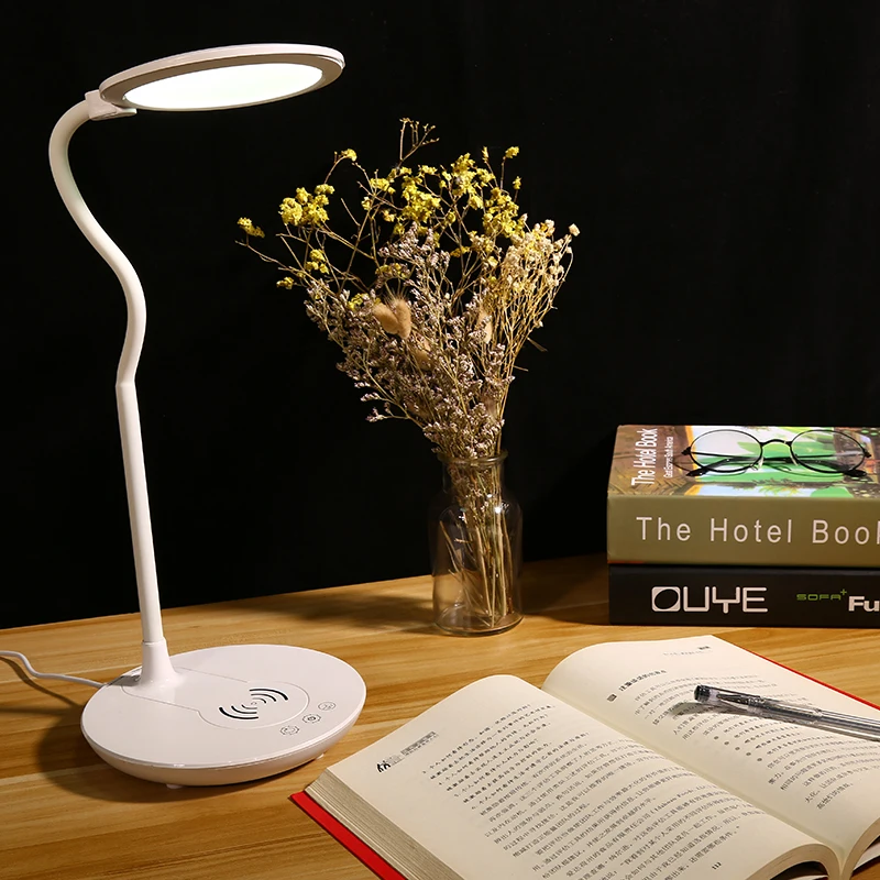 
Free sample dimmable flexible wireless charger led lamp table lamp 