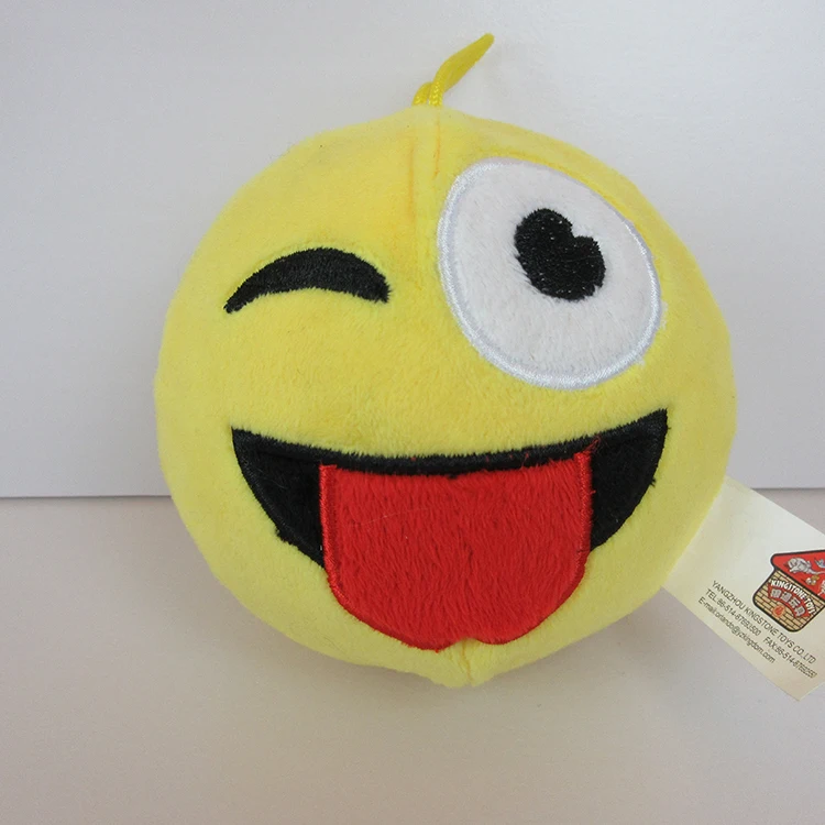 Customized Elastic Plush Ball Toy Plush Keyrings With Smile Angry Sad Different Emotion
