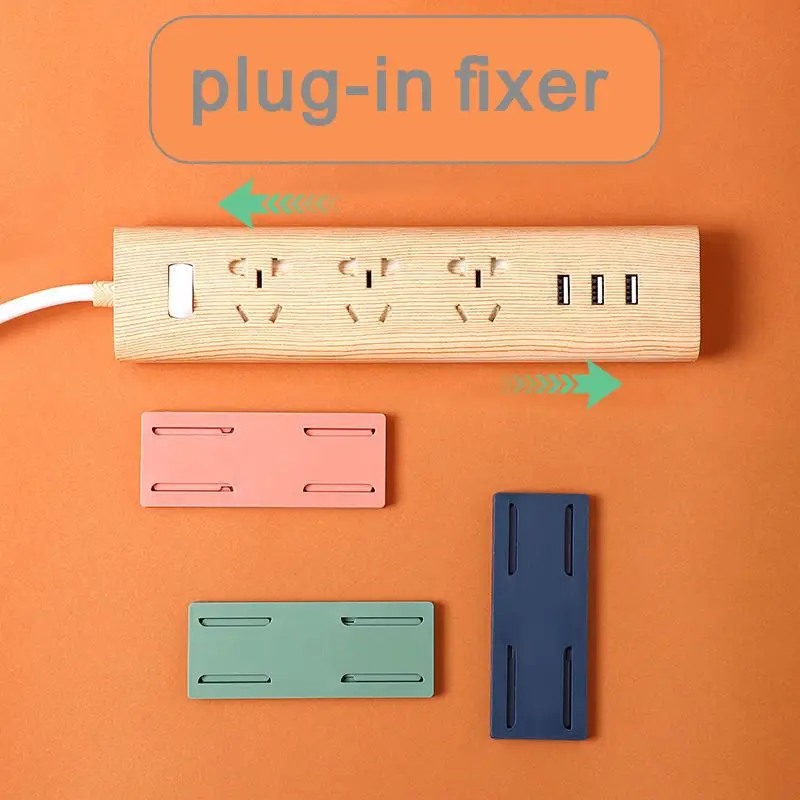 Self-Adhesive Power Strip Holder wall mount power strip surge protector Punch Free Plug-in Wall Socket Sticker Fixer
