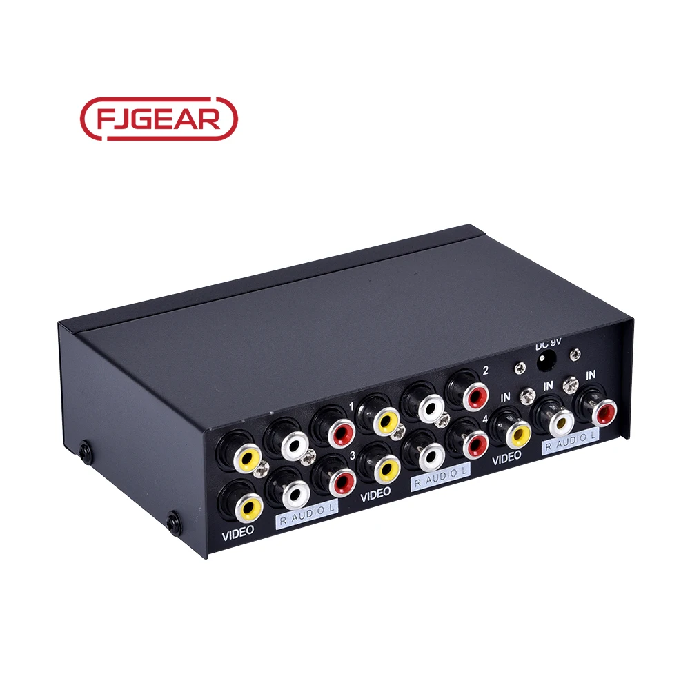 FJ-104AV 4-PORT AV Splitter RGB High-Bandwidth 250MHz for Video Splitters & Converters